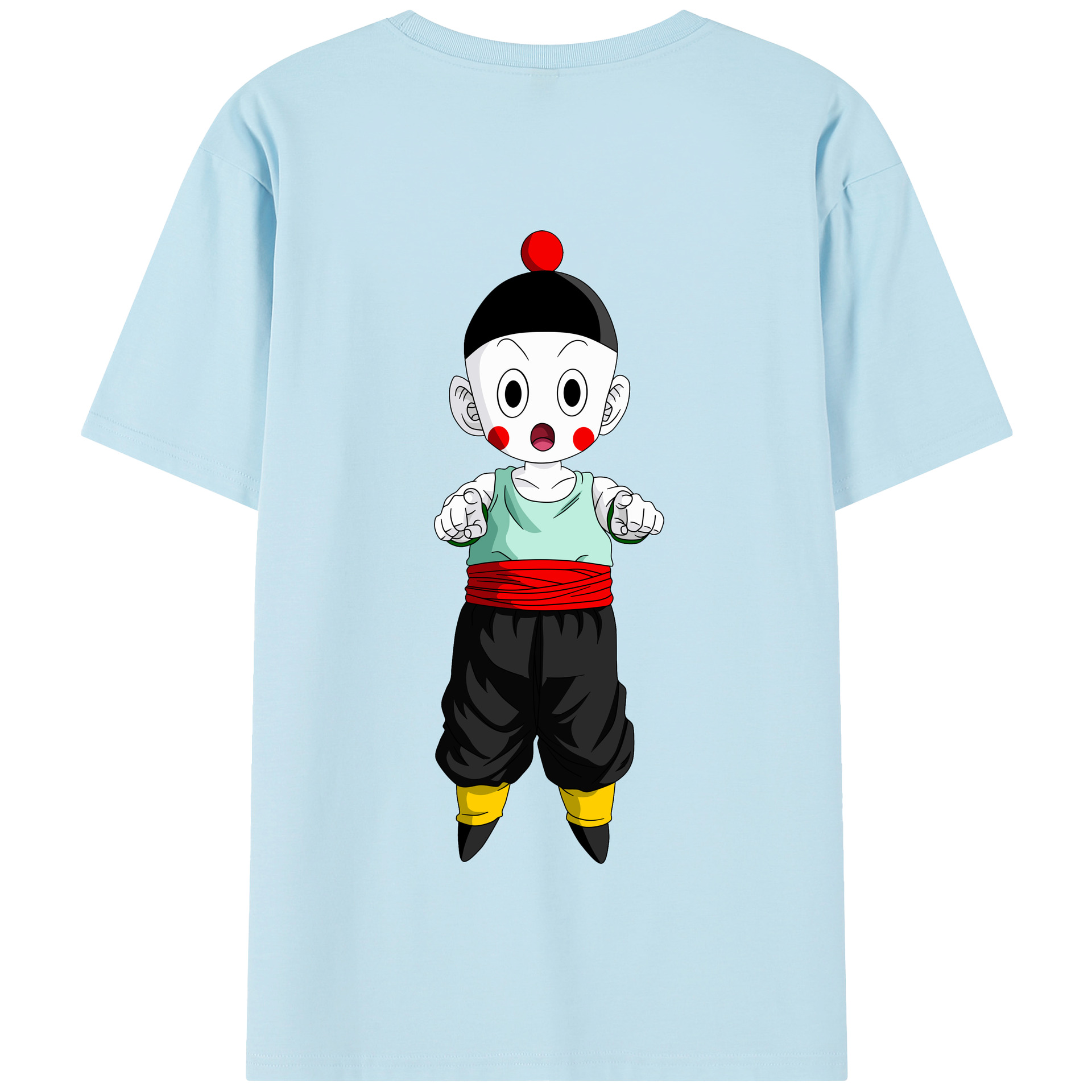 （画像用） ドラゴンボール 餃子（チャオズ）DRAGON BALL Chaoz 綿100％半袖Tシャツ（背面プリント）
